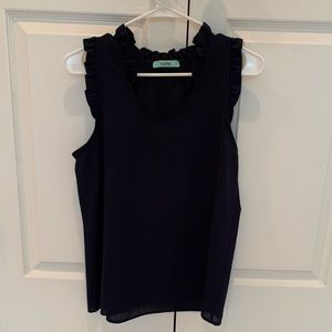 Navy Karlie Ruffle Top